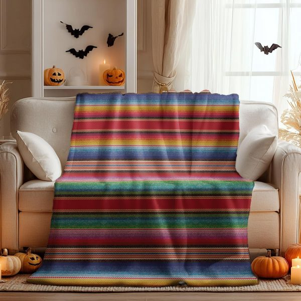 Colorful Striped Southwest-Inspired Throw Blanket - Image 4