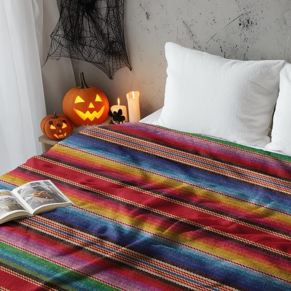 Colorful Striped Southwest-Inspired Throw Blanket - Image 5