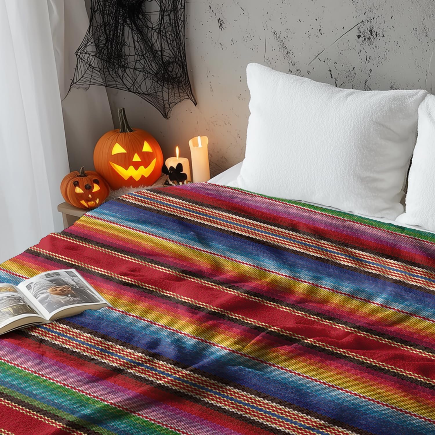Colorful Striped Southwest-Inspired Throw Blanket - Image 5