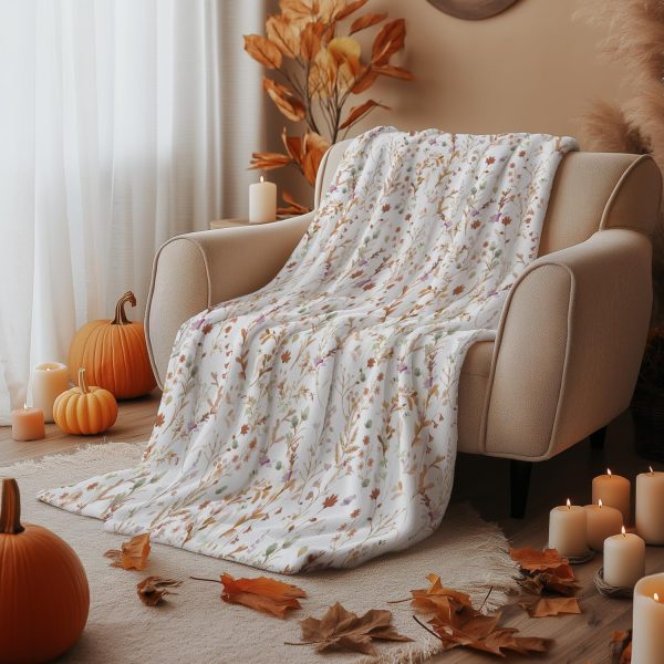 Autumn Wildflower Throw Blanket
