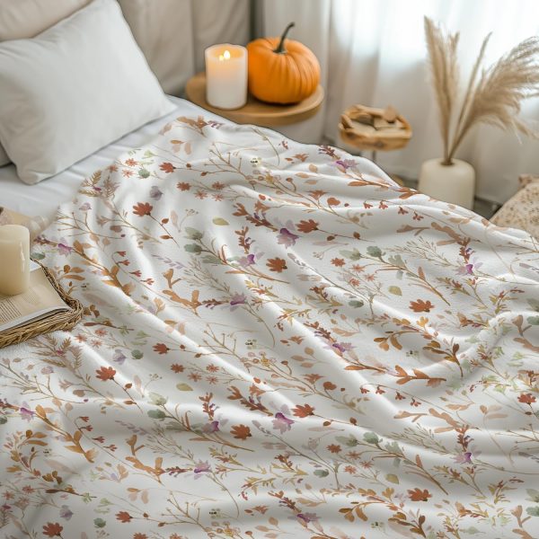 Autumn Wildflower Throw Blanket - Image 2