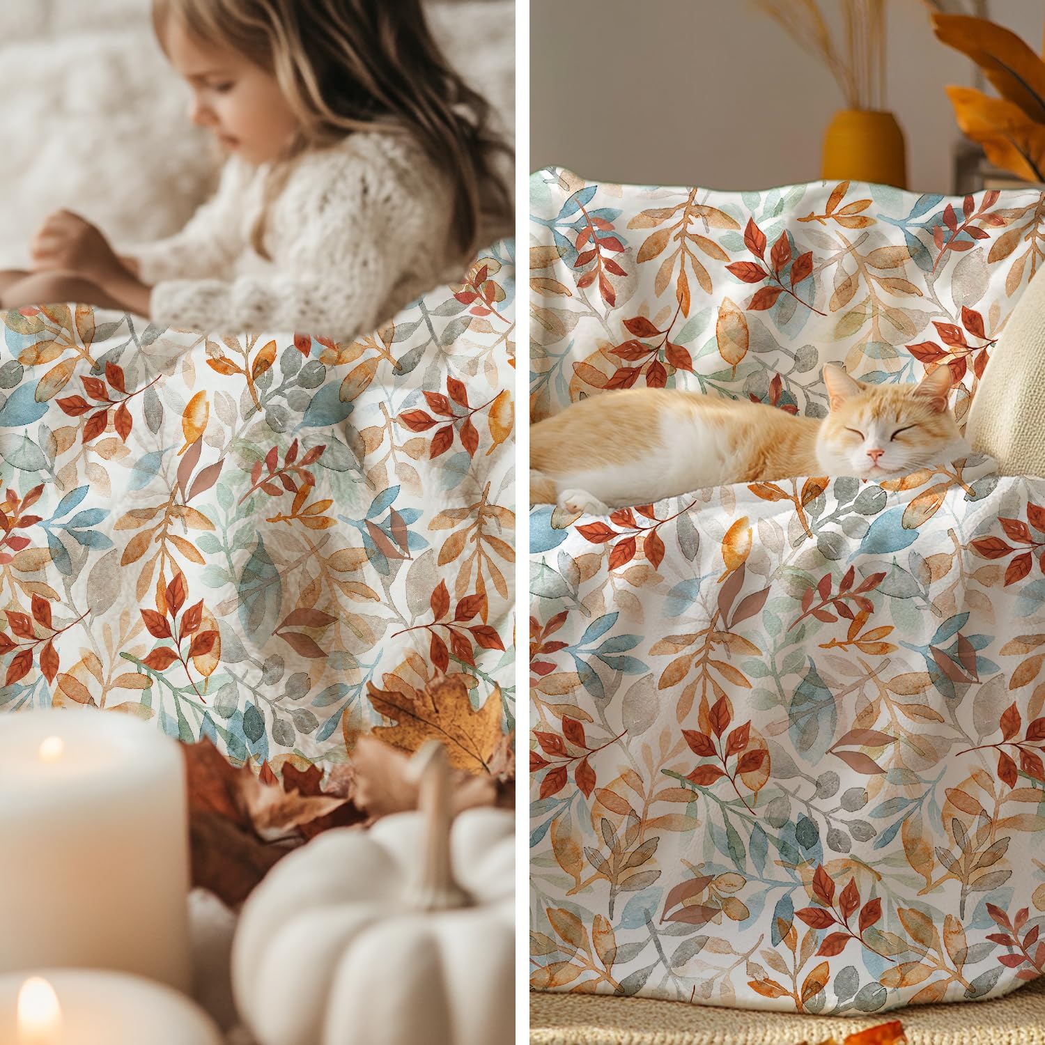 Autumn Leaves Throw Blanket - Image 2