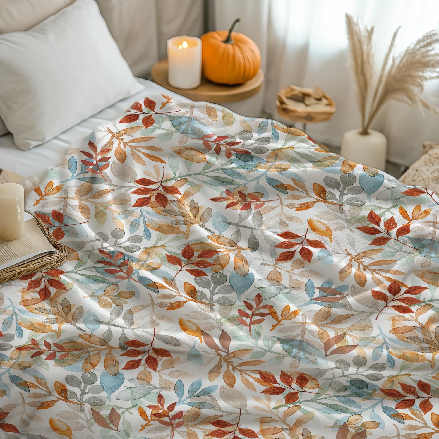 Autumn Leaves Throw Blanket - Image 3