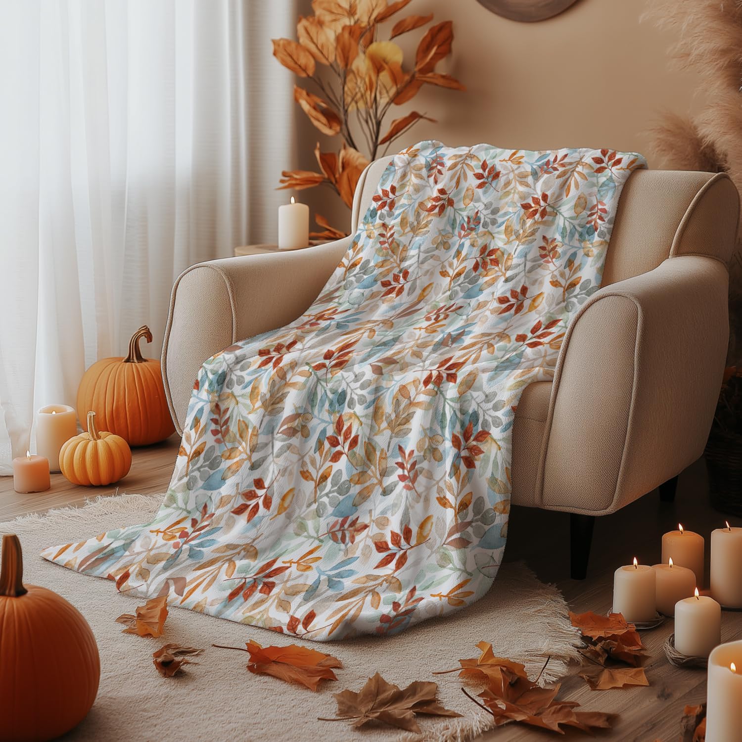 Autumn Leaves Throw Blanket