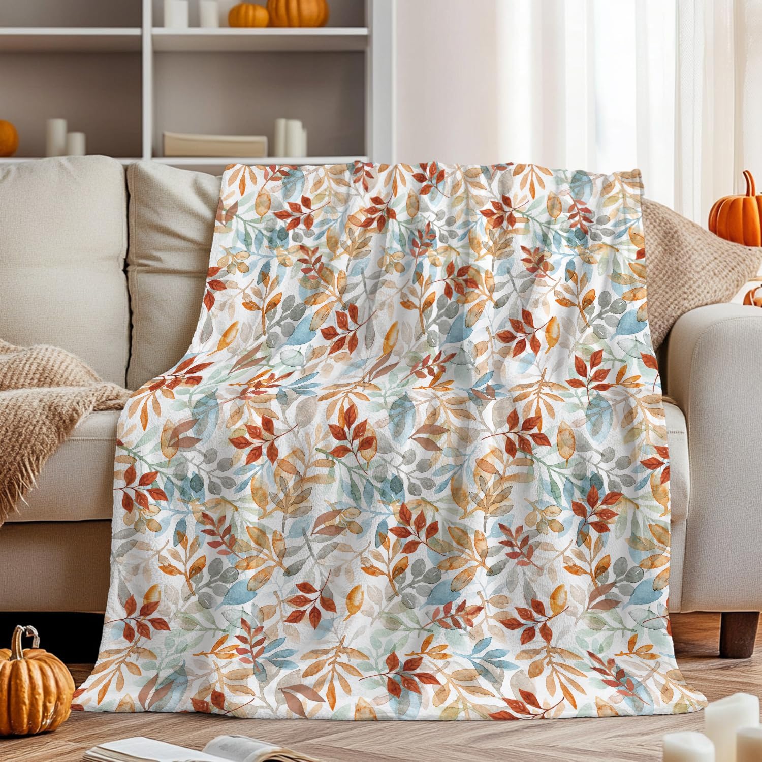 Autumn Leaves Throw Blanket - Image 4