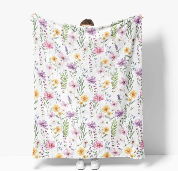 Floral Watercolor Throw Blanket - Image 5