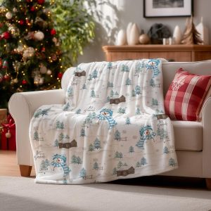 Snowman Winter Wonderland Throw Blanket