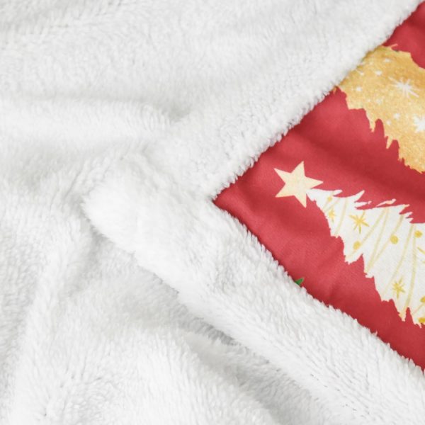 Festive Christmas Tree Sherpa Throw Blanket - Image 3