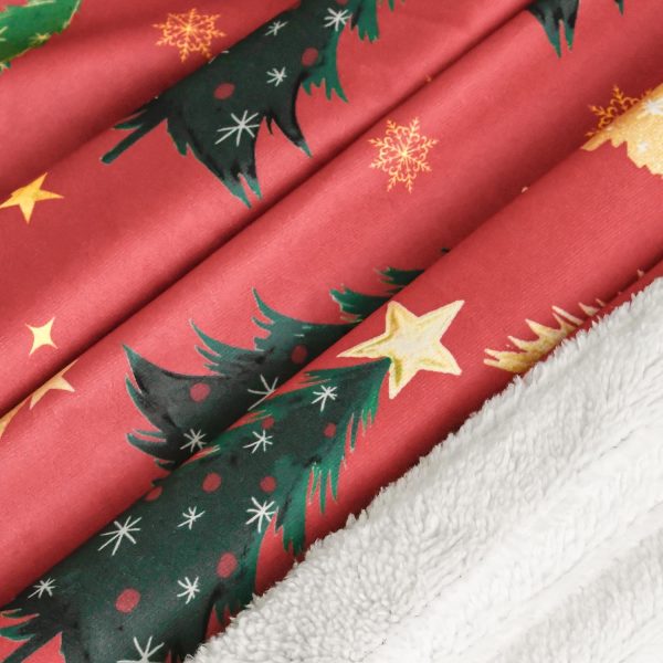 Festive Christmas Tree Sherpa Throw Blanket - Image 4