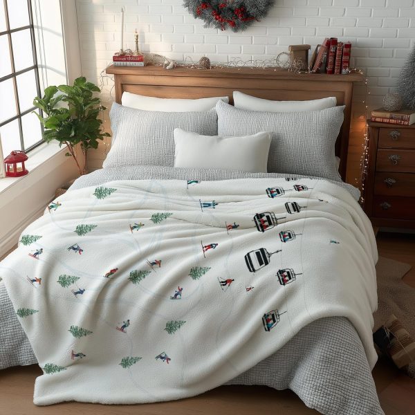 Ski Resort Winter Throw Blanket - Image 2