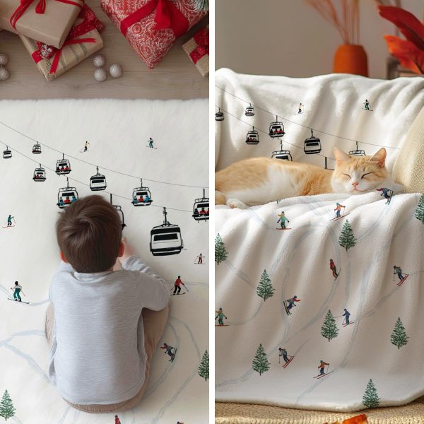 Ski Resort Winter Throw Blanket - Image 4