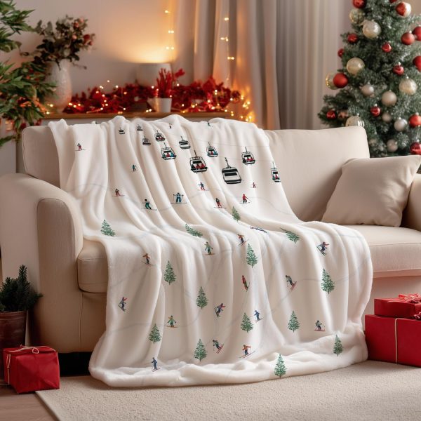 Ski Resort Winter Throw Blanket - Image 5