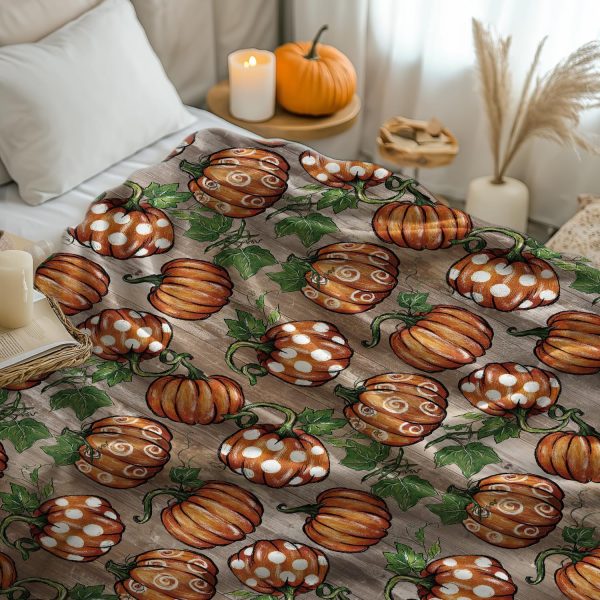 Pumpkin Harvest Fall Throw Blanket - Image 4