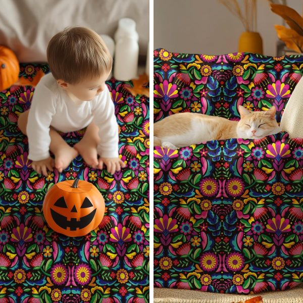 Vibrant Festival Pattern Throw Blanket - Image 2