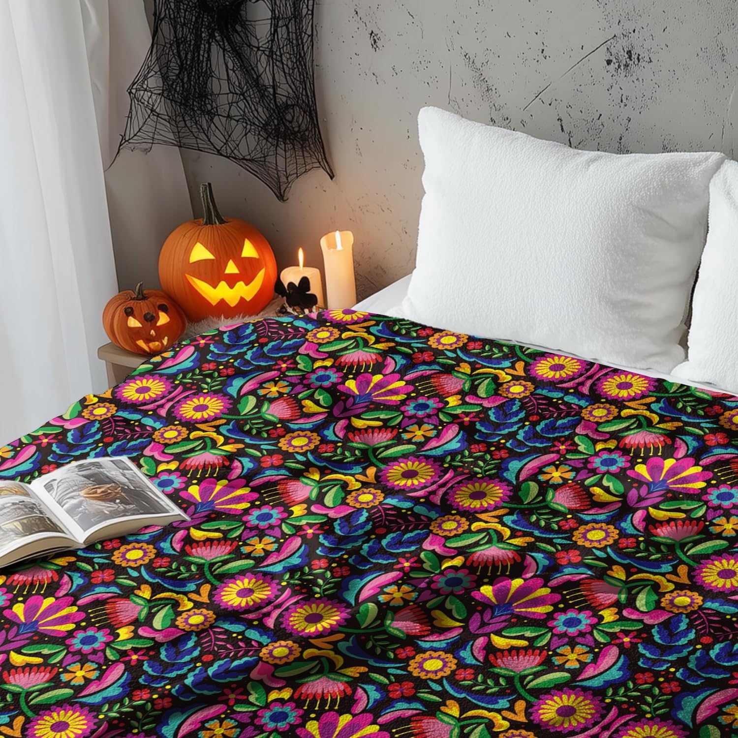 Vibrant Festival Pattern Throw Blanket - Image 3