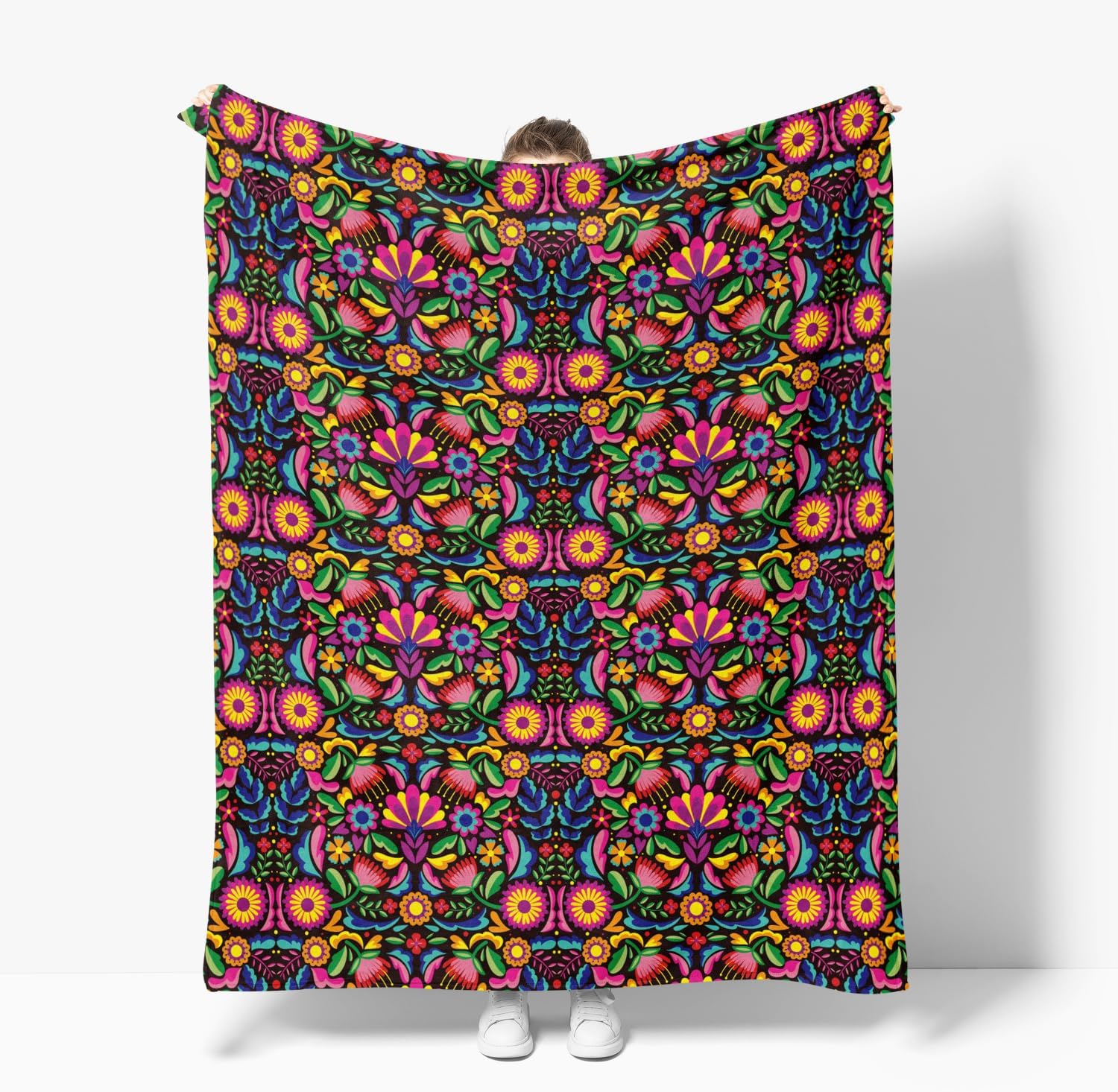 Vibrant Festival Pattern Throw Blanket - Image 4