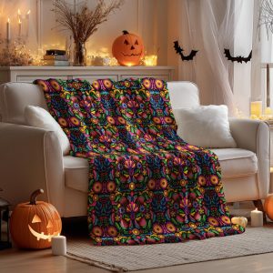 Vibrant Festival Pattern Throw Blanket