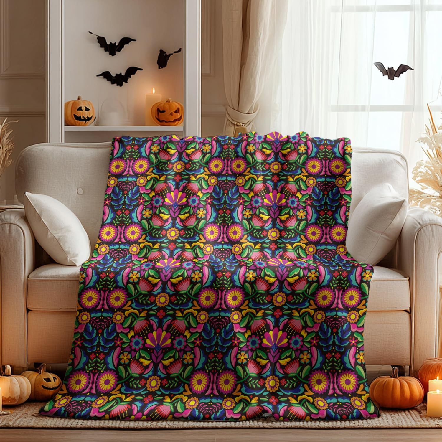 Vibrant Festival Pattern Throw Blanket - Image 5