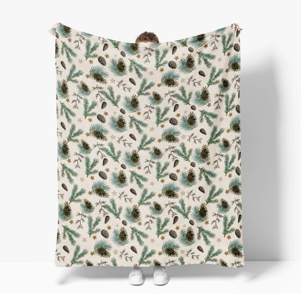 Pinecone & Evergreen Winter Throw Blanket - Image 3