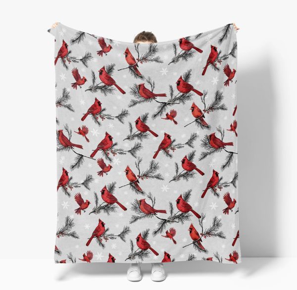 Red Cardinal Winter Throw Blanket - Image 3