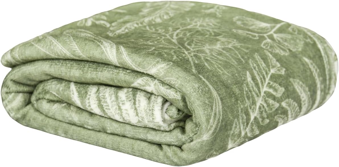Sage Green Botanical Throw Blanket - Image 3