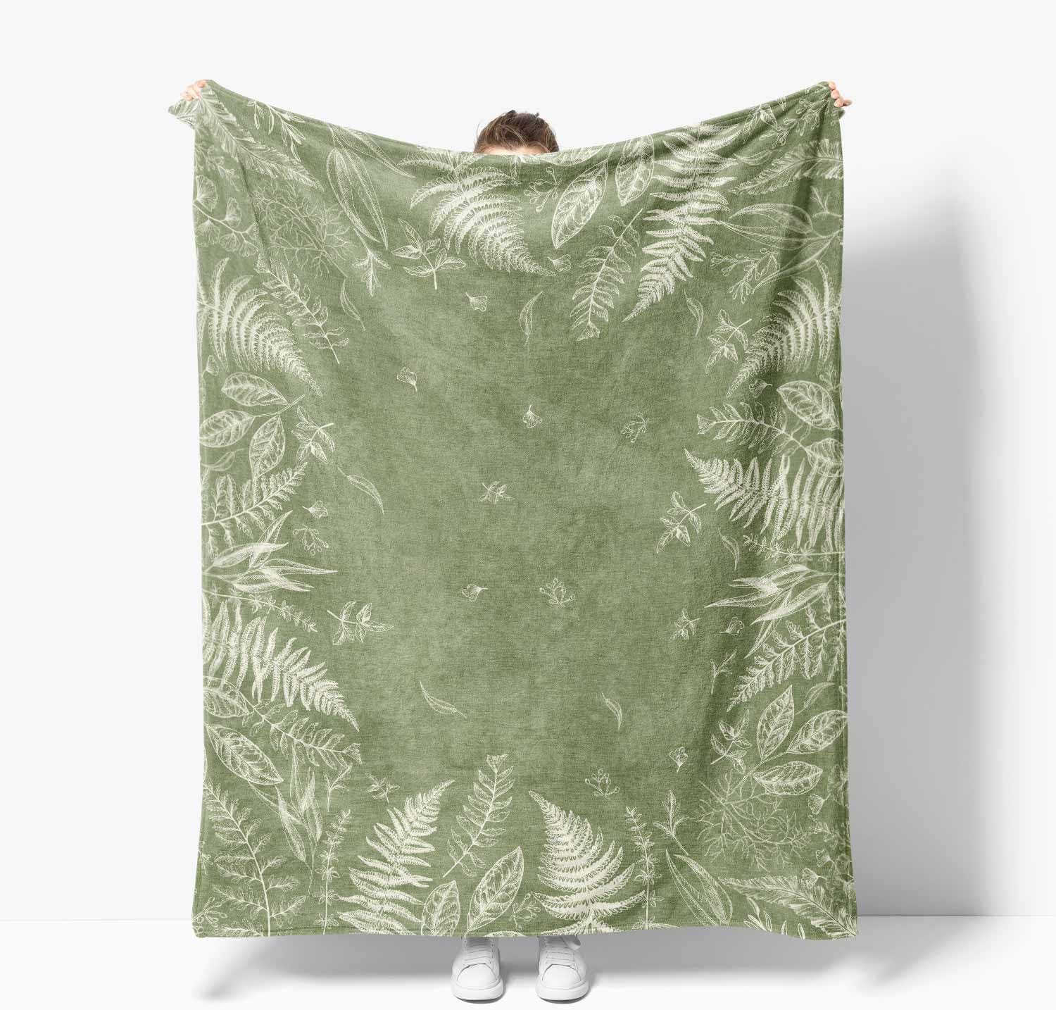 Sage Green Botanical Throw Blanket - Image 5