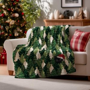 Christmas Pine Forest Throw Blanket