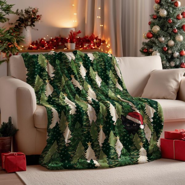 Christmas Pine Forest Throw Blanket - Image 3