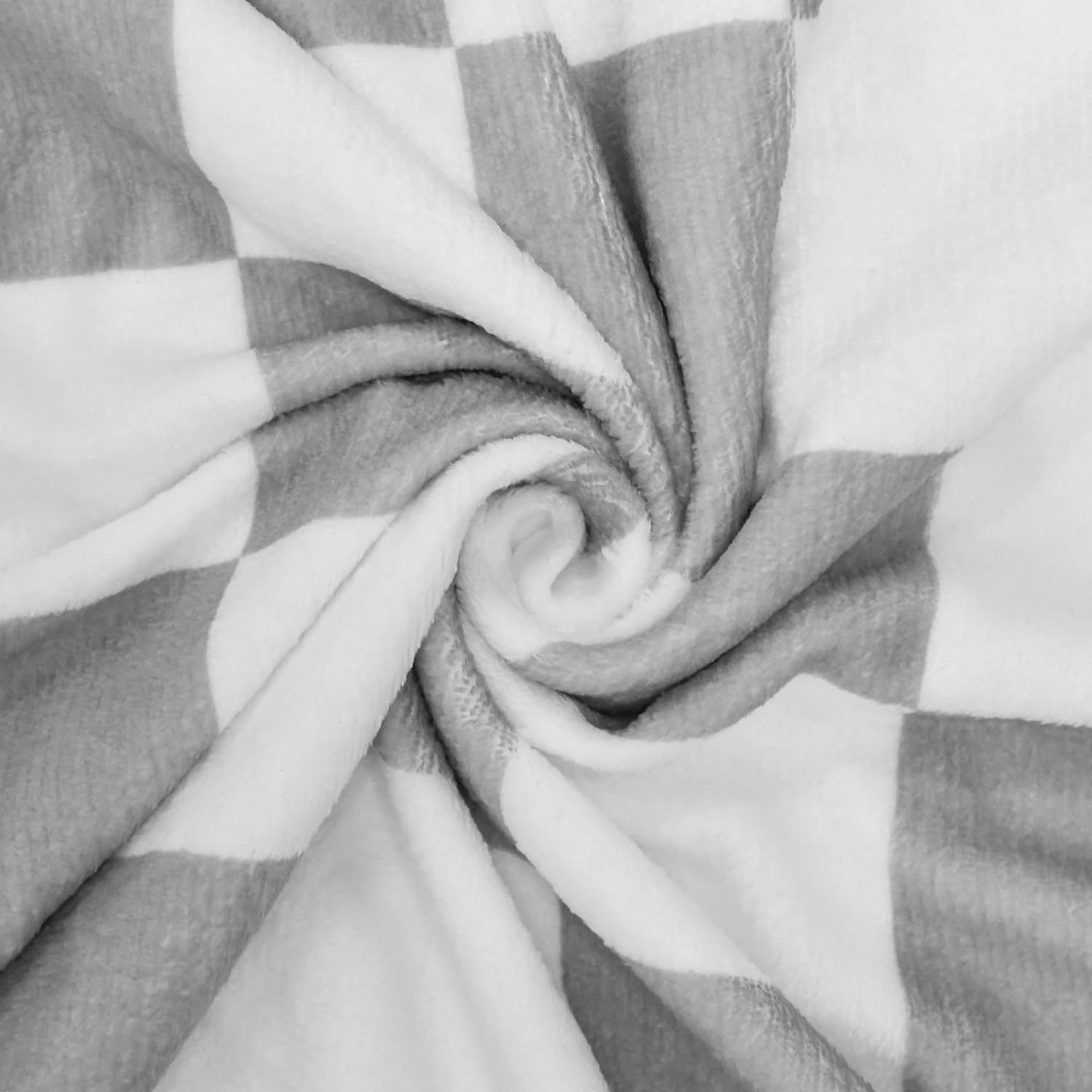 Gray & White Checkered Throw Blanket - Image 2