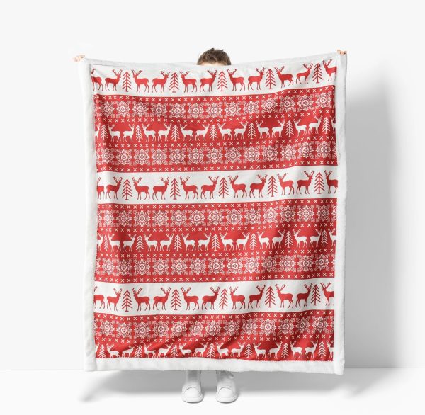 Nordic reindeer and snowflake Christmas blanket - Image 5