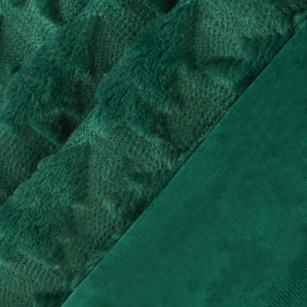 Emerald Green Textured Plush Throw Blanket - Image 3